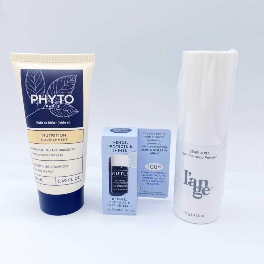 NEW 3 Pack Travel Size Shampoo & Healing Oil Hair Products Dry Dust Powder